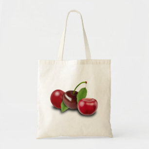 Tote Bag Cerise Feuilles Morello Fruit Vitamine