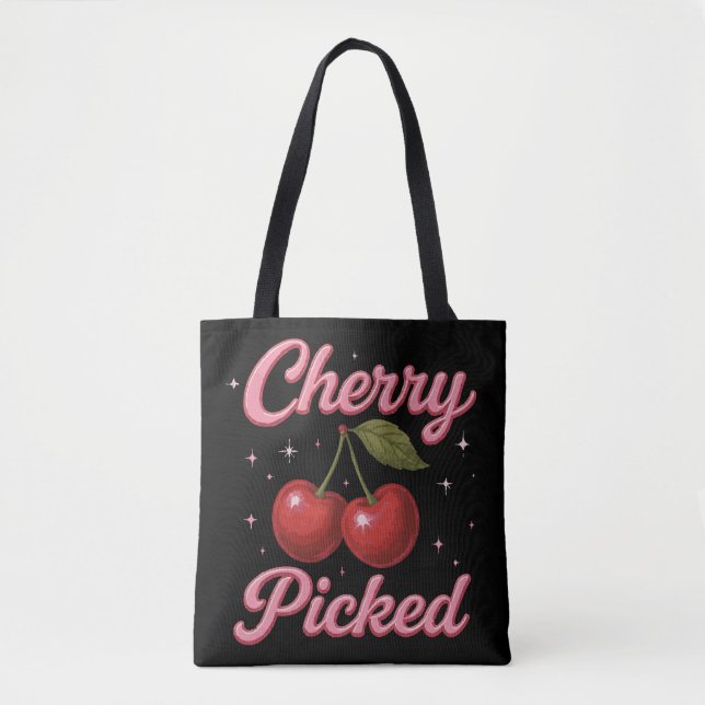 Tote Bag Cerise Picé Pink Étincelle Retro Glam (Devant)
