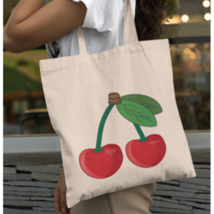 Tote Bag Cerise sur le dessus