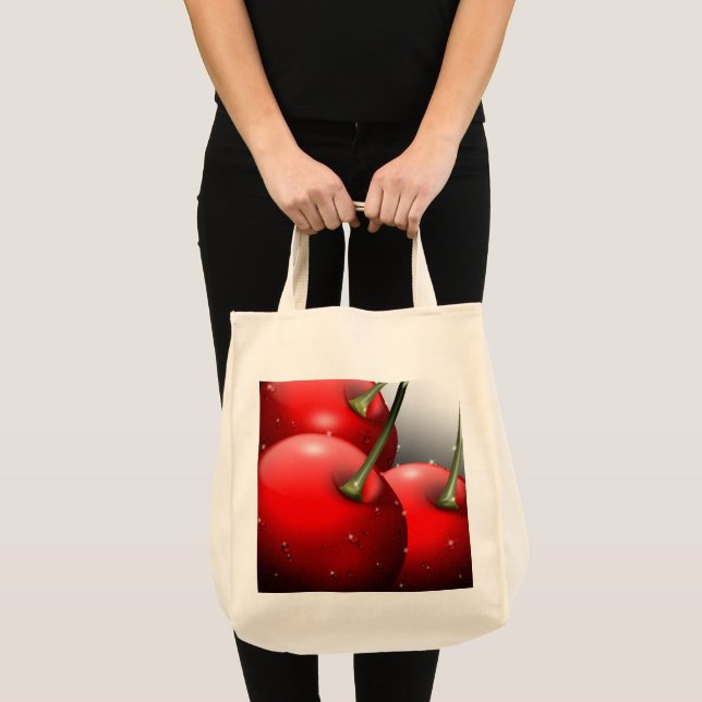 Tote Bag Cerises avec gouttes de ragoût (Devant (produit))