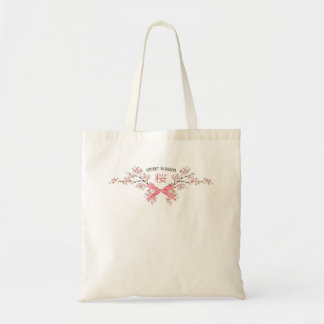 Tote Bag Cerisier Élégant Fleur de Sakura avec Ruban Rose