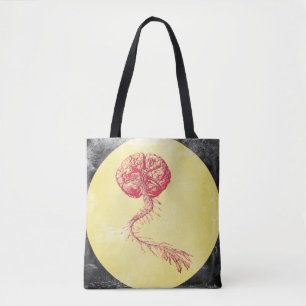 Tote Bag Cerveau vintage et épine d'art de bruit d'anatomi