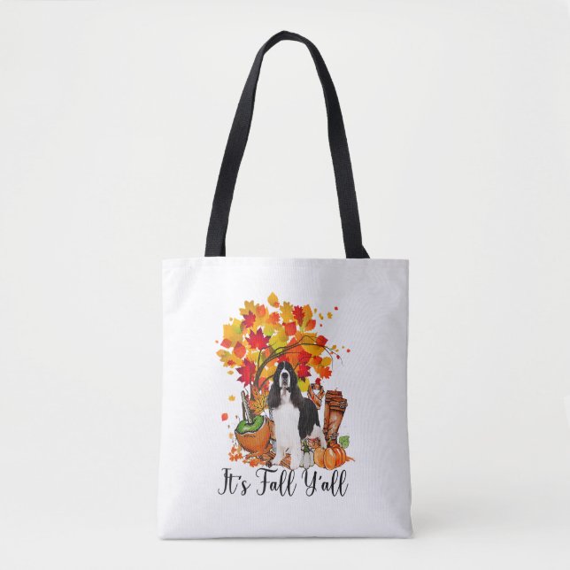 Tote Bag C'est automne Y'all Springer Spaniel Dog Halloween (Devant)