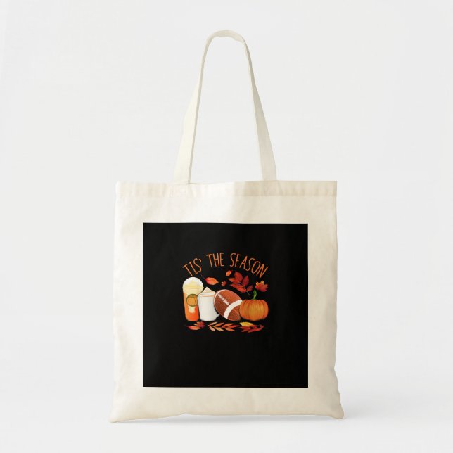 Tote Bag C'Est La Saison Football Citrouille Thanksgiving A (Devant)