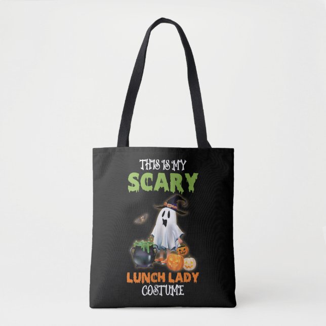 Tote Bag C'est mon Halloween dame de déjeuner effrayant (Devant)