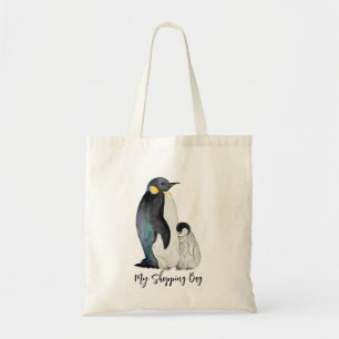 Tote Bag C'est une famille de pingouins en aquarelle