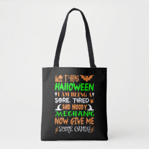 Tote Bag Cet Halloween Être Fatigué Mécanique Bonbon