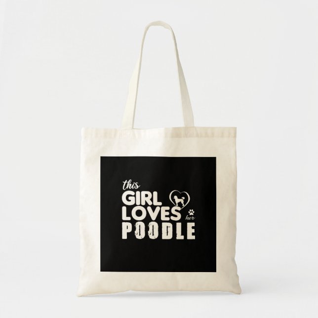 Tote Bag Cette fille aime son caniche (Devant)