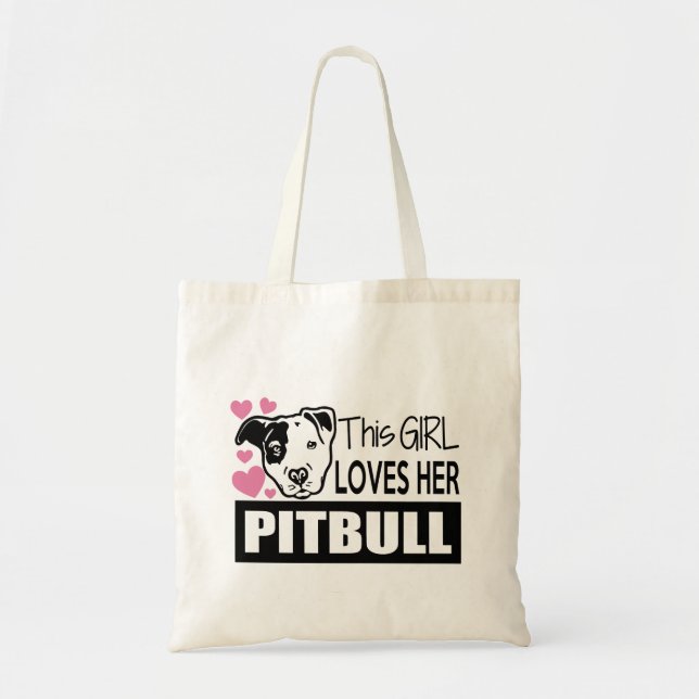 Tote Bag Cette fille aime son Pitbull (Devant)