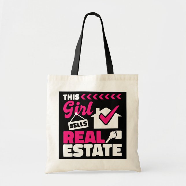 Tote Bag Cette Fille Vend Immobilier Immobilier Maison (Devant)