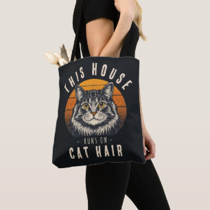 Tote Bag Cette maison fonctionne aux poils de chat Vintage 
