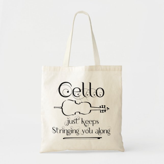 Tote Bag Chaîne de cello le long (Devant)