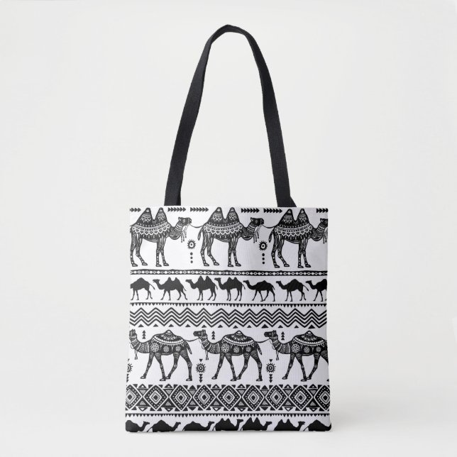 Tote Bag Chameaux décoratifs Design Motif sans soudure (Devant)