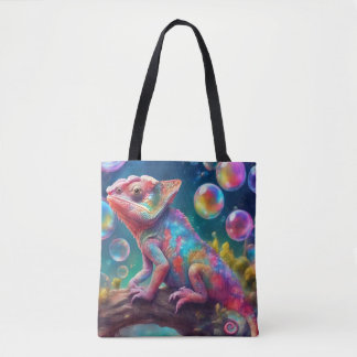 Tote Bag Chameleon avec bulles