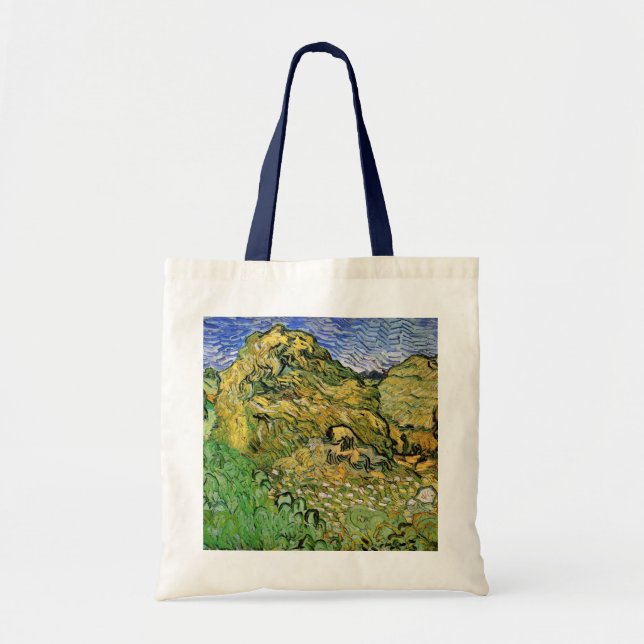 Tote Bag Champ avec meules de blé par Vincent van Gogh (Devant)