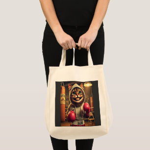 Tote Bag Champ de boxe ? - Chat avec gants de boxe