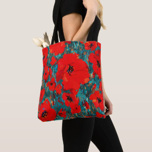 Tote Bag Champ sauvage de pavot rouge