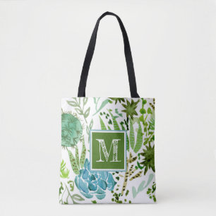 Tote Bag Champ succulent I du monogramme  