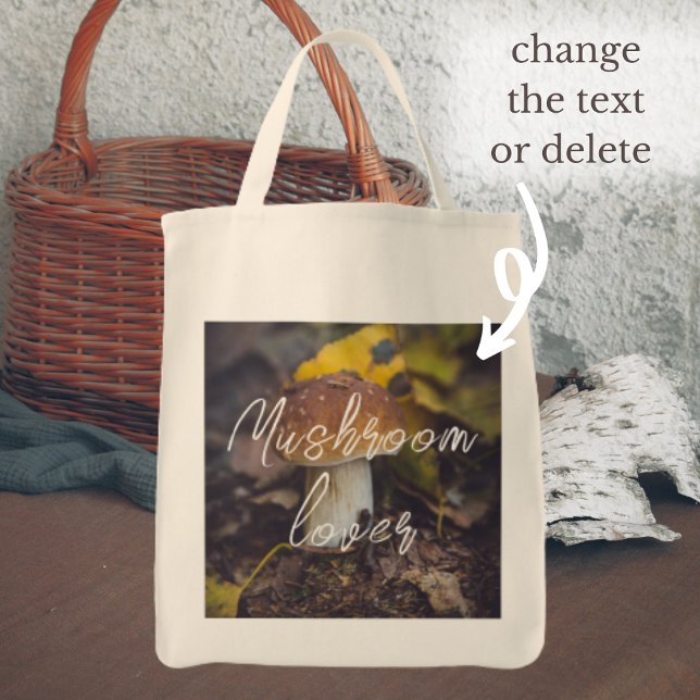 Tote Bag Champignons Bolete aux feuilles jaunes (Créateur téléchargé)