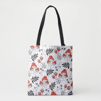 Tote Bag Champignons champignon : Nature Line Art