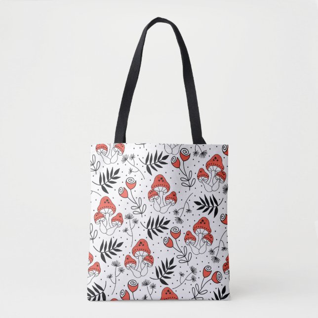Tote Bag Champignons champignon : Nature Line Art (Devant)