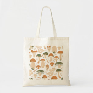 Tote Bag Champignons comestibles Linocut Motif Vintage