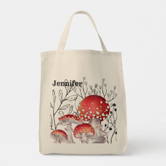 Tote Bag Champignons d'aquarelle personnalisée Fourre-tout