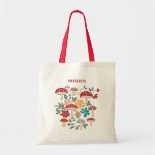 Tote Bag Champignons et fleurs du milieu du siècle moderne