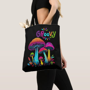 Tote Bag Champignons psychédéliques colorés