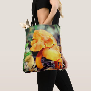 Tote Bag Champignons sauvages d'orange pâle gros