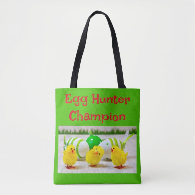 Tote Bag Champion de chasse aux oeufs de Pâques vert (Devant)