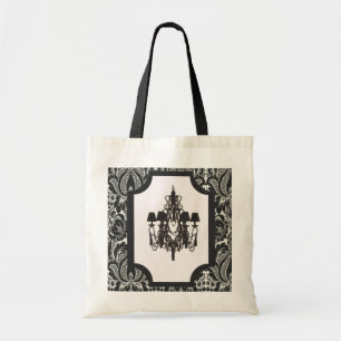 Tote Bag Chandelier noir vintage Paris art déco