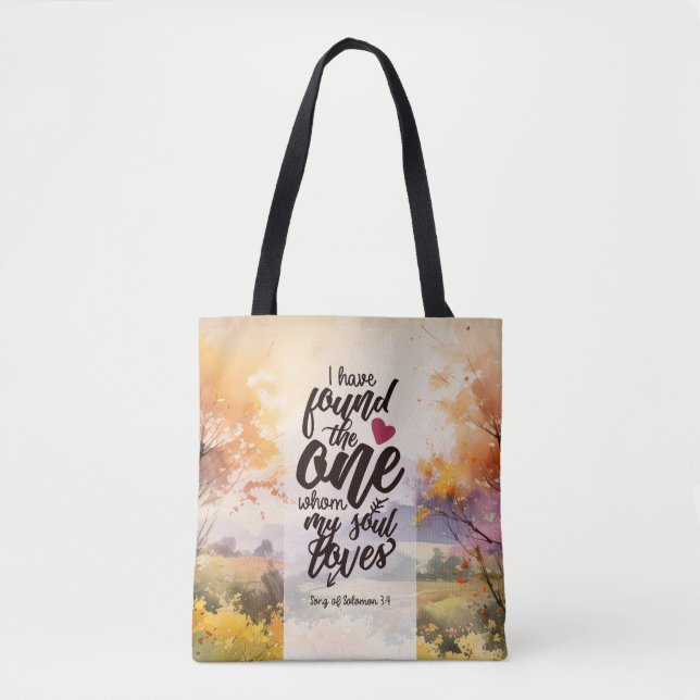 Tote Bag Chanson de Salomon 3:4 J'ai trouvé la Bible unique (Devant)