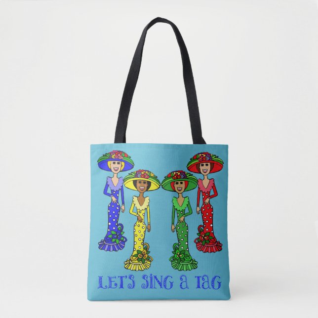 Tote Bag Chantons les dames d'une étiquette (Devant)