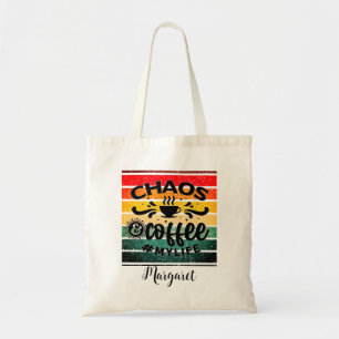 Tote Bag Chaos Café ma vie Retro Sunset