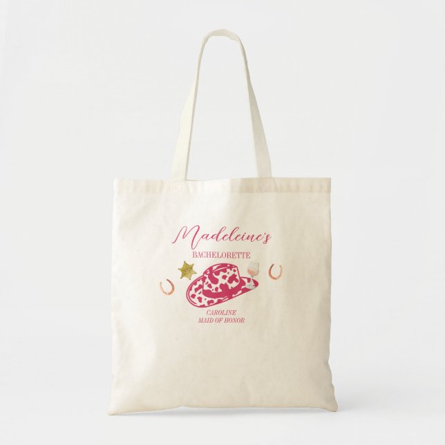 Tote Bag Chapeau de cowgirl personnalisé Vin Bachelorette C (Devant)