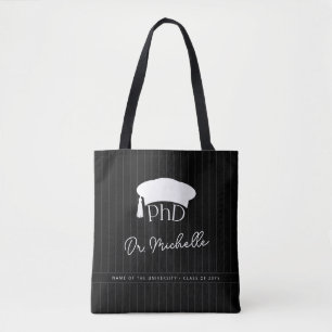 Tote Bag Chapeau de doctorat personnalisé pour la remise de