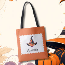 Chapeau de sorcière orange personnalisé