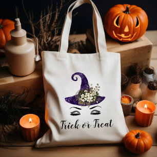 Tote Bag Chapeau de sorcière violet Halloween mignon Trick