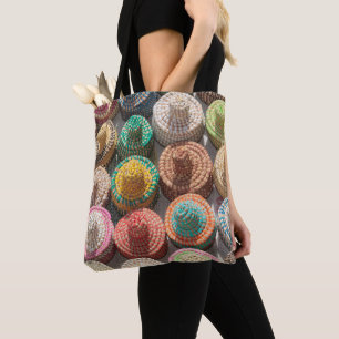 Tote Bag Chapeaux Tissés Colorés