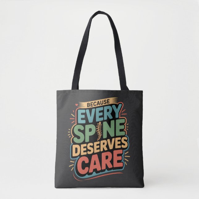 Tote Bag Chaque épine Mérite Soins Chiropraticien Citation (Devant)
