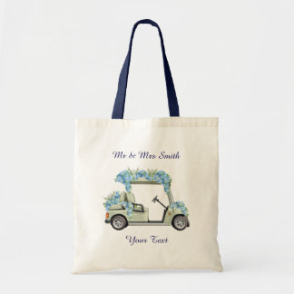 Tote Bag Chariot de golf floral bleu de Nantucket