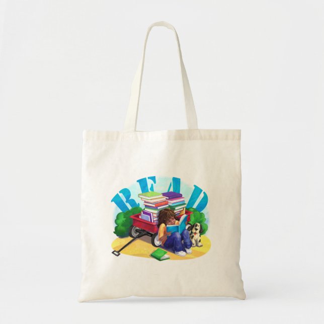 Tote Bag Chariot de livres (Devant)