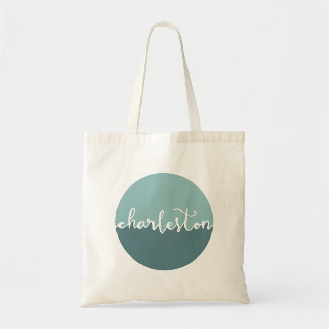Tote Bag Charleston, SC | Blue Circle Ombre (Devant)
