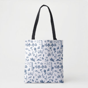 Tote Bag Charleston Toile en Marine