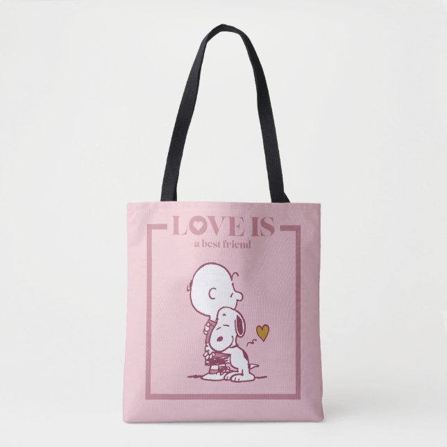 Tote Bag Charlie Brown & Snoopy - L'amour est un meilleur a (Devant)