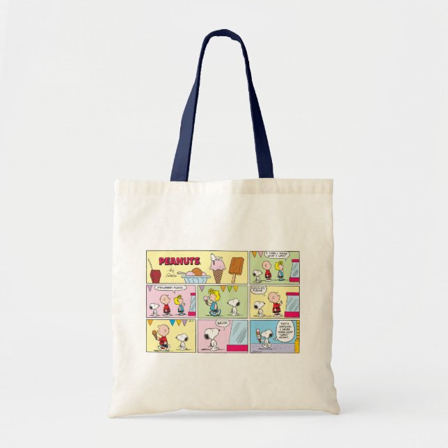 Tote Bag Charlie Brown, Snoopy & Sally | Crème glacée (Devant)