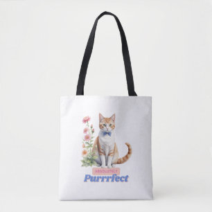 Tote Bag Charmant chat "Absolument Purfait"