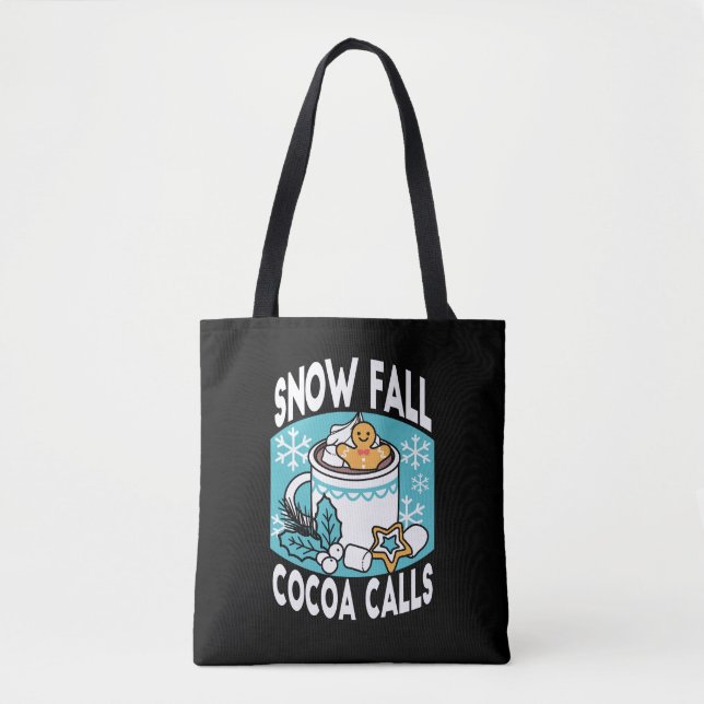 Tote Bag Charme d'hiver et cacao chaud - Appels de cacao d' (Devant)