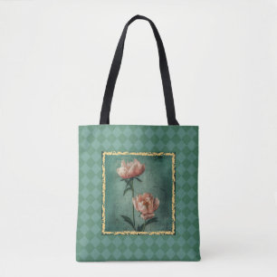 Tote Bag Charming Cottage Style Peony Imprimer